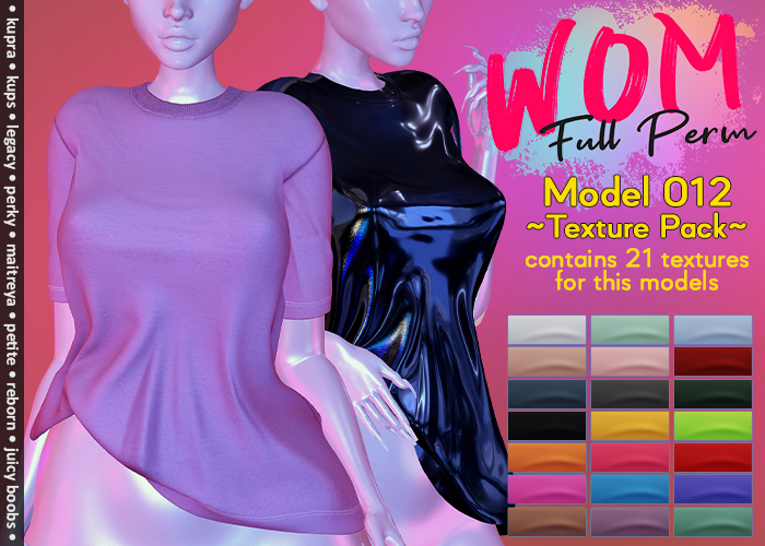 WOM - Full Perm - Texture Pack - Model 012