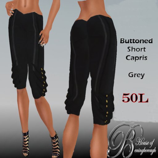 HOUSE OF BENIINGBOROUGH Buttoned short capris grey