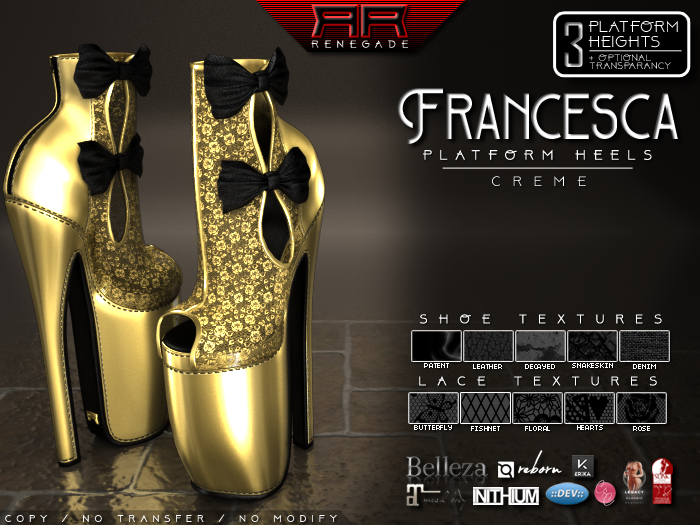 [Renegade] Francesca Platform Heels- Creme