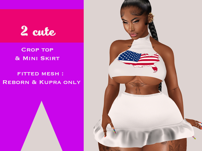 Lady/2 cute Ruffles skirt & Crop top Map