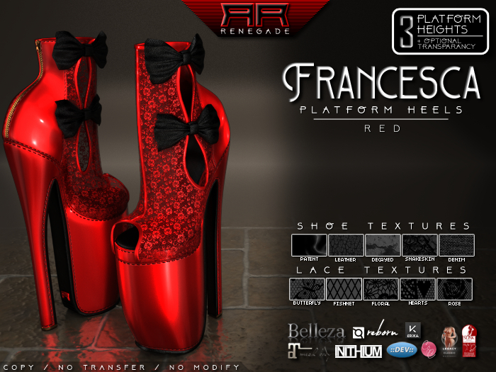 [Renegade] Francesca Platform Heels - Red