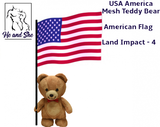 July 4 Independence Day Mesh Teddy Bear with American USA Flag Promo ***  Promotional Promo Gift Sale Price