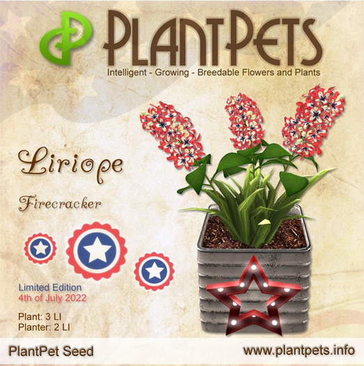PlantPet Seed [Liriope *Firecracker*] Limited
