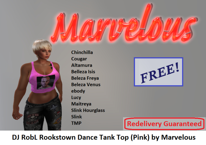DJ RobL Rookstown Dance Tank Top (Pink) by Marvelous