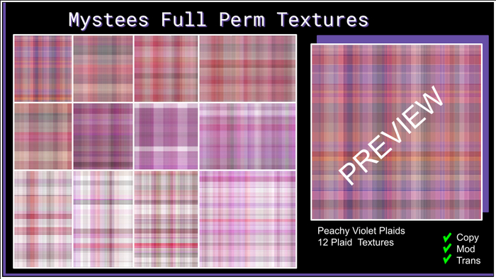 Mystees Peachy Violet Plaids