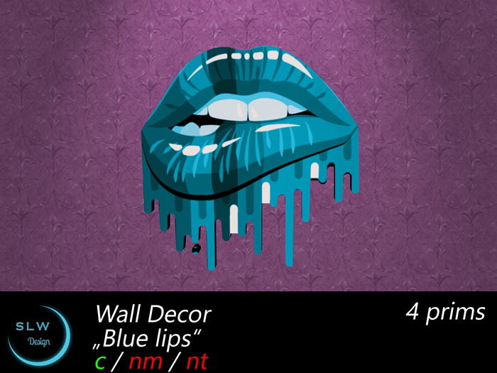 SLW Design - Wall Decor Blue Lips