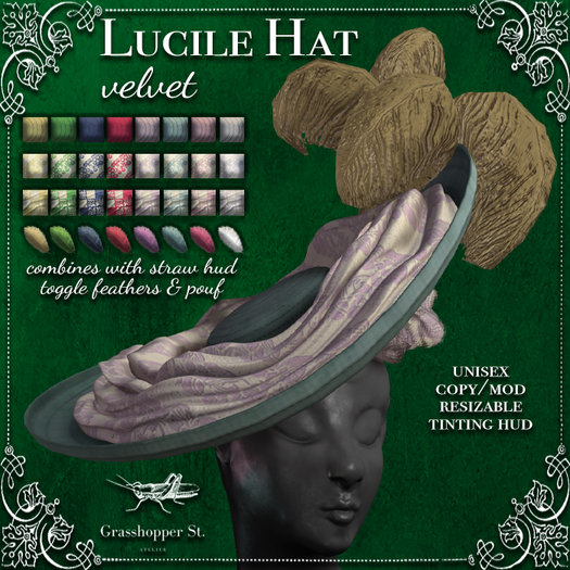 Grasshopper St Lucile Hat Velvet