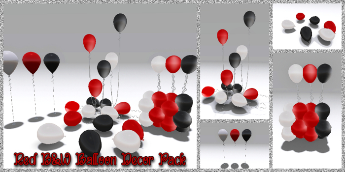 [CM] Red B&W Balloon Decor Pack