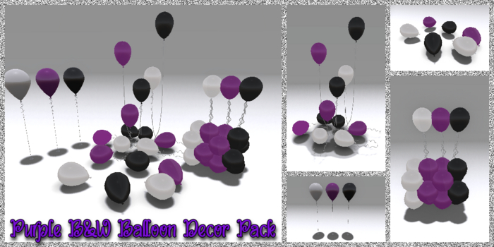 [CM] Purple B&W Balloon Decor Pack