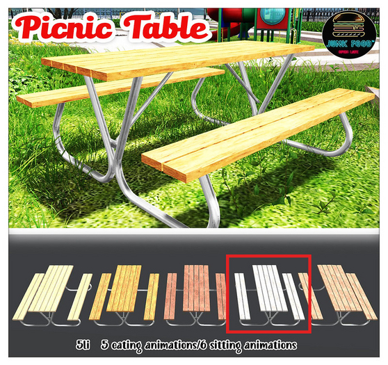 Junk Food - Picnic Table (White)