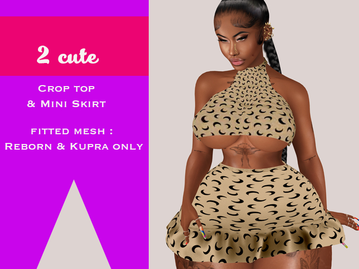 Lady/2 cute Ruffles skirt & Crop top Nuts