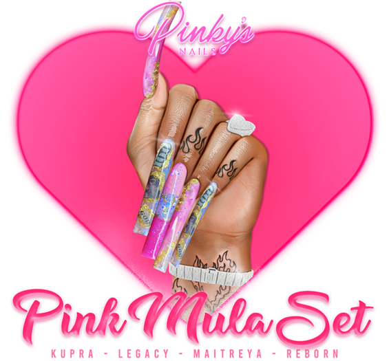 !! Pinky's Nails !! Pink Mula Set ' Square
