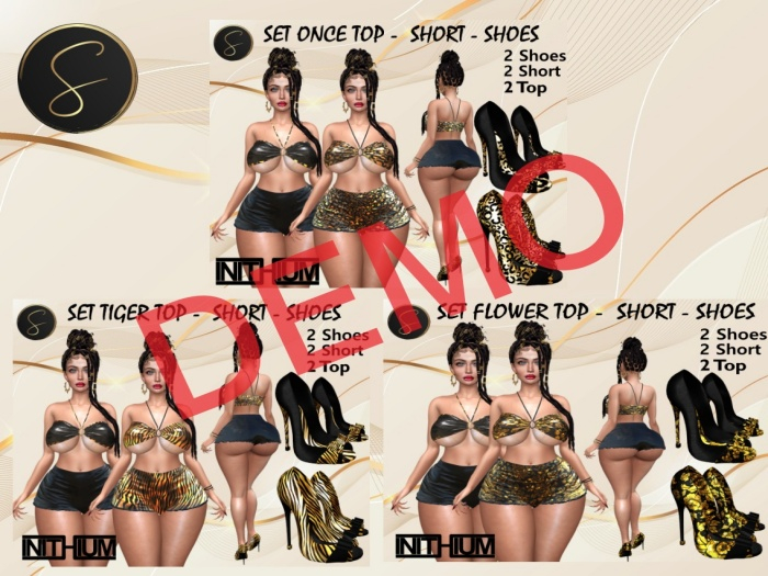 .::SWEET::.SET TIGER, ONCE, FLOWER TOP -  SHORT - SHOES  DEMO