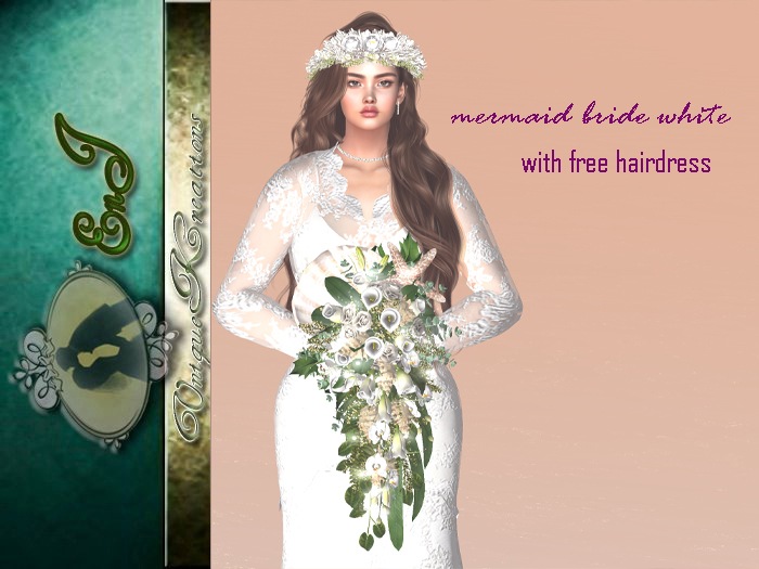 mermaid bride white