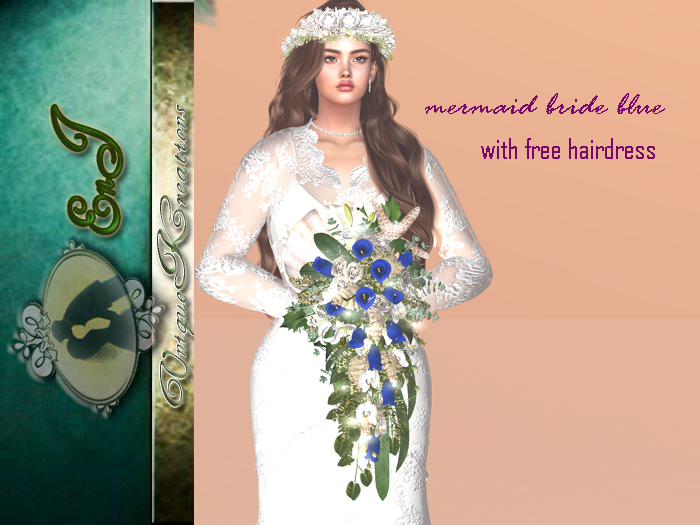 mermaid bride blue