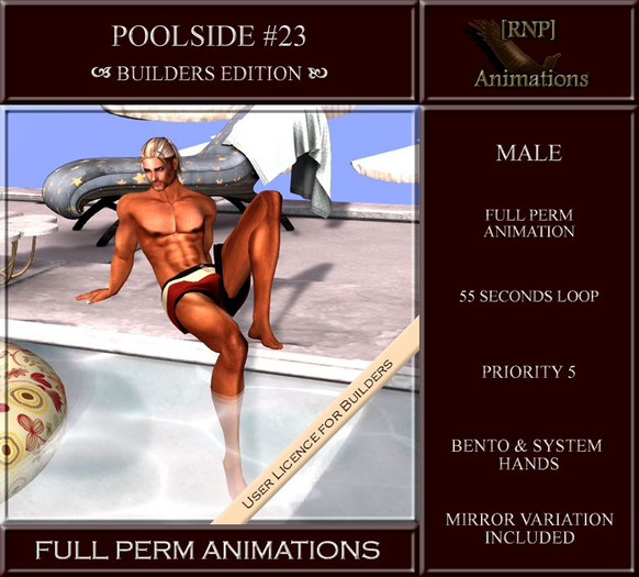 [RNP] Poolside #23 Full Perm Bento Animation Male Swimming Pool Sit 