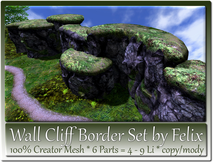 Wall Cliff Border Set by Felix 6 Parts=4-9Li c+m