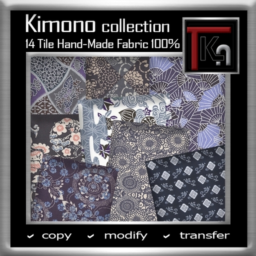 TKA-Kimono Collection - 14 Tile Hand-Made Textures Fabric 100% - Full perms