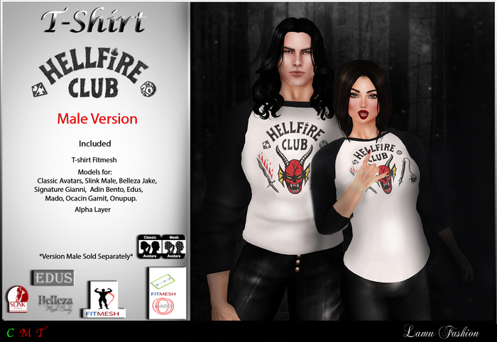 -Lamu Fashion-T-shirt *HELLFIRE CLUB* Male