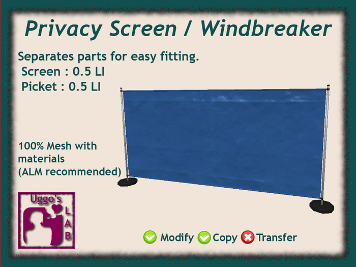 Privacy screen - Windbreaker