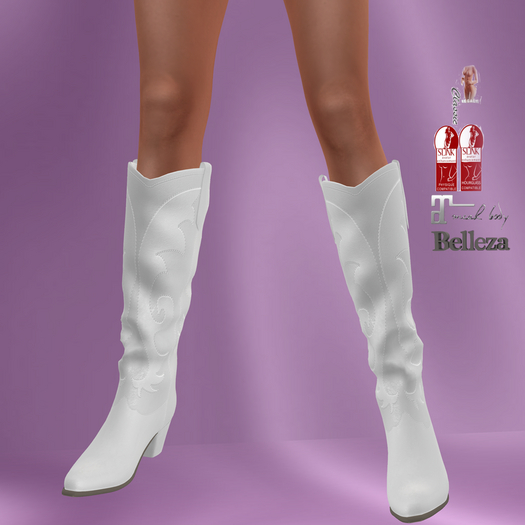 Bridgette's Closet Women's White Mesh Cowboy Boots