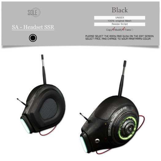 :::SOLE::: SA - Headset SSR (Black)