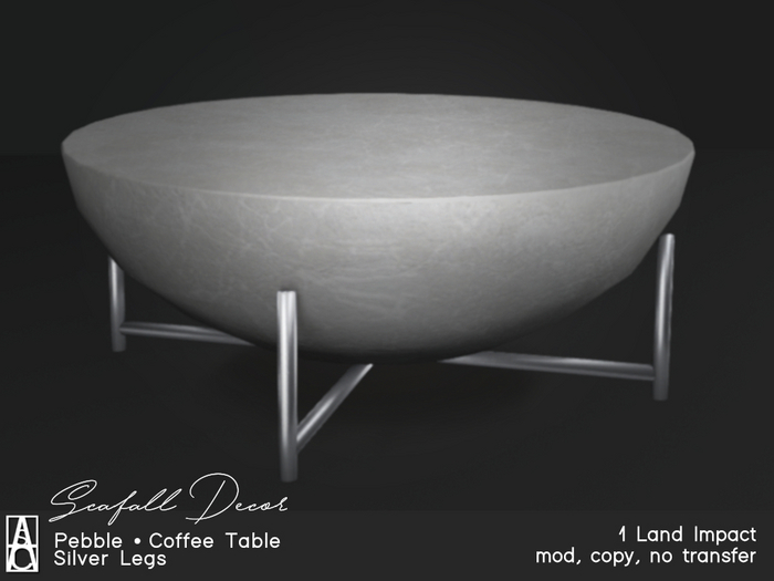 - Scafall - Pebble - Concrete Coffee Table / Steel Legs