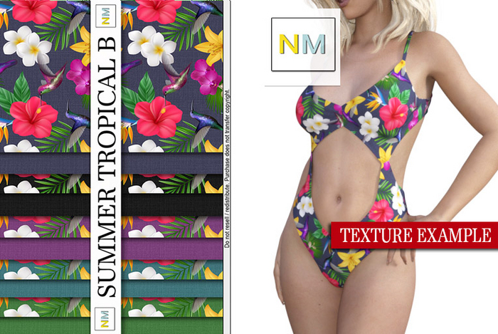 Summer Tropical B Matching Fabrics 10 Seamless Textures NM