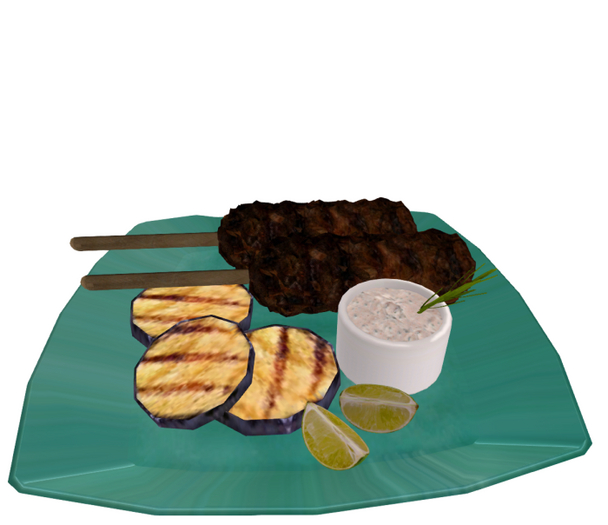 DFS Lamb Kebab with Eggplant Plate
