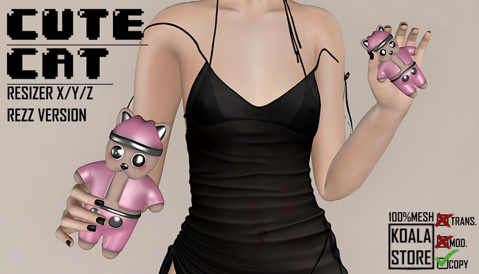 // KOALA STORE // CUTE CAT CHIBI PINK