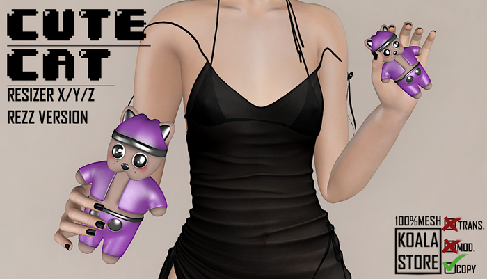 // KOALA STORE // CUTE CAT CHIBI PURPLE
