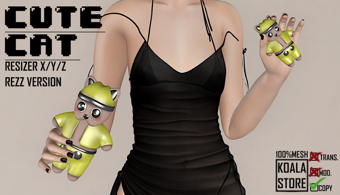 // KOALA STORE // CUTE CAT CHIBI YELLOW