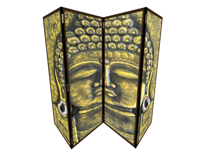 Chinese / Asian / Thailand Buddha eyes closed 1 prim screen hinged