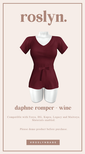 roslyn. daphne romper. wine [unpack]