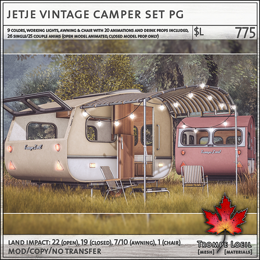 Trompe Loeil - Jetje Vintage Camper Set PG [mesh]