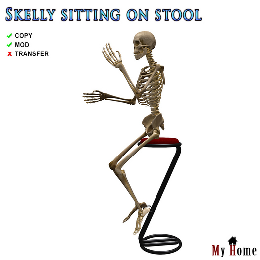 [My Home] Skelly sitting on stool