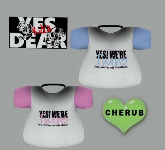 Yes Dear Kids Frat Blue n Pink Twin T's