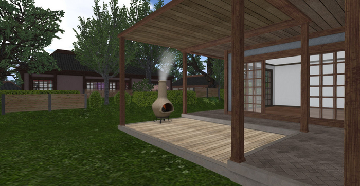 LH - Sakura - Benibara / Botan - Rear deck with Chiminea MP4AP