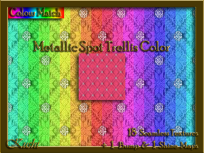 Metallic Spot Trellis Color Seamless Texture Set