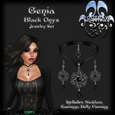 [FPI] Genia BlackOnyx - Lovely Jewelry set with Necklace, Earrings & Belly Piercing