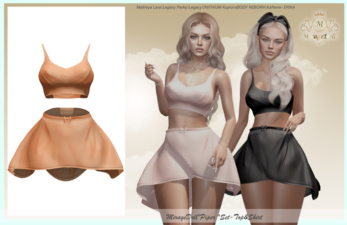 MirageDoll"Piper "Set-Top&Skirt(Orange)