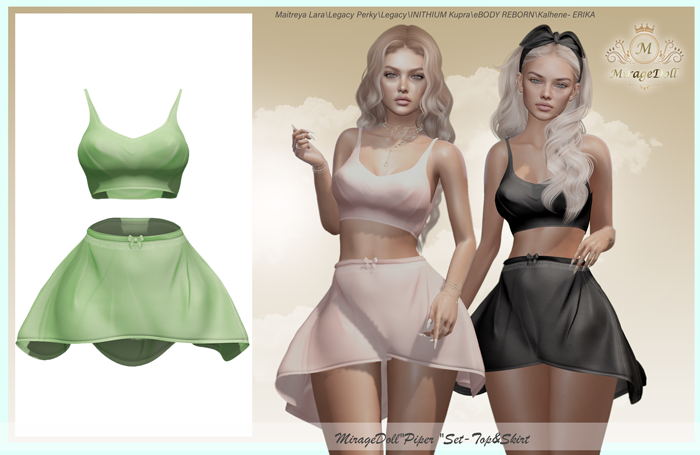 MirageDoll"Piper "Set-Top&Skirt(Green)