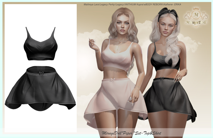 MirageDoll"Piper "Set-Top&Skirt(Black)