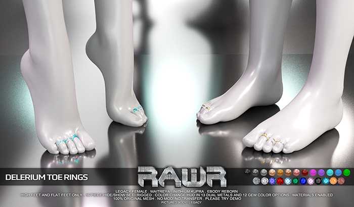 RAWR! Delerium Toe Rings (add me)