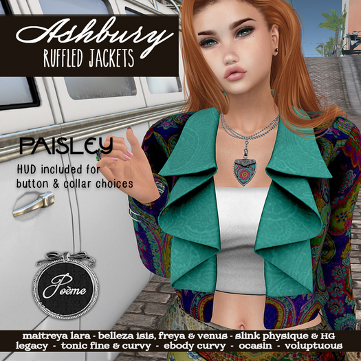 {Poeme} Ashbury Ruffled Paisley Jacket