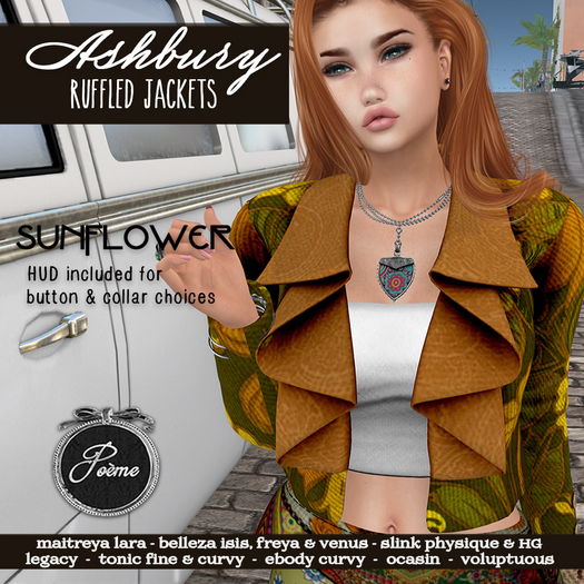 {Poeme} Ashbury Ruffled Sunflower Jacket