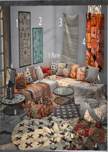 05 Bee Designs Morrocan living room  RARE