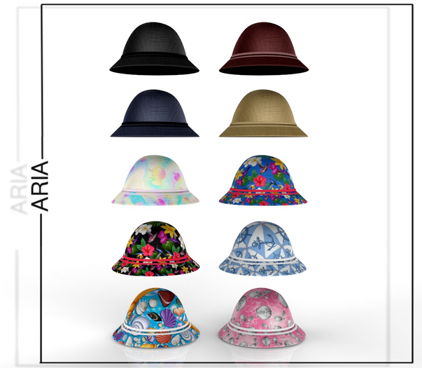 ARIA // FATPACK Beach Patterns Hat Unrigged Mesh Modify
