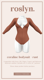 roslyn. coraline bodysuit. rust [unpack]