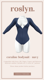 roslyn. coraline bodysuit. navy [unpack]